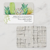 モダンな水彩画の緑nの灰色のサボテンのウェブサイトRSVP 名刺 (正面/裏面)