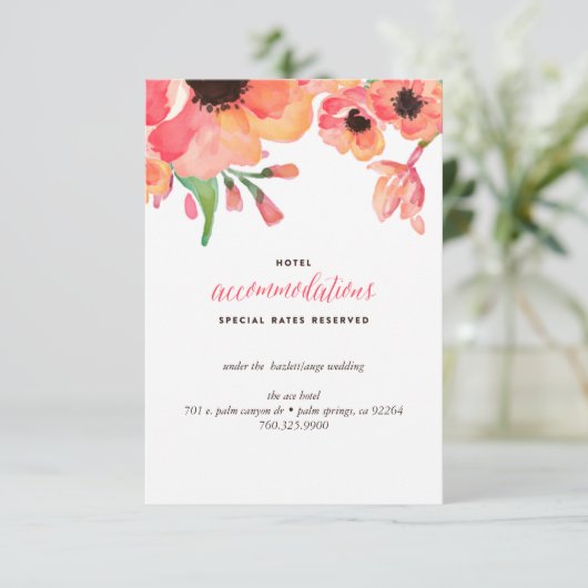 モダンな水彩画の花の結婚式のエンクロージャカード エンクロージャーカード (スタンド正面)