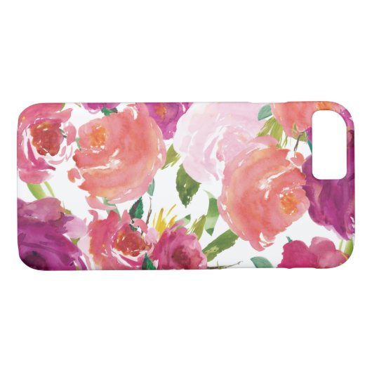 モダンな水彩画の花のiPhone 7の場合 Case-Mate iPhoneケース (裏面(横))