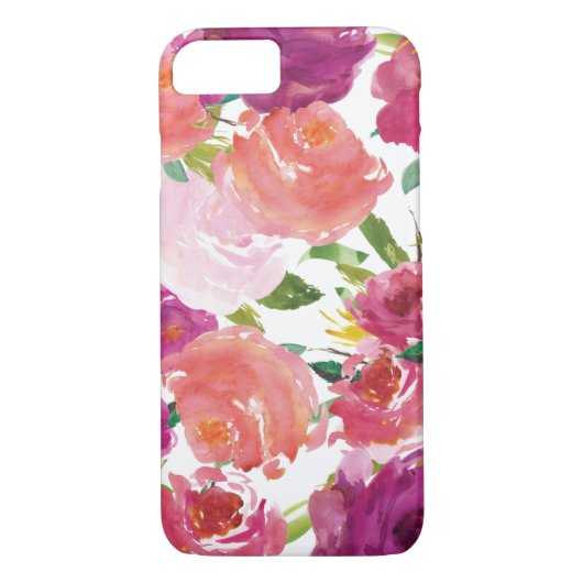 モダンな水彩画の花のiPhone 7の場合 Case-Mate iPhoneケース (裏面)