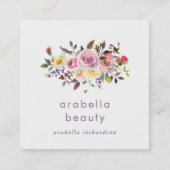 モダンな水彩画の花柄|の会合媒体アイコン スクエア名刺 (正面)