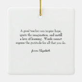 モダンな水彩画の虹の先生、ありがとう。 セラミックオーナメント (裏面)