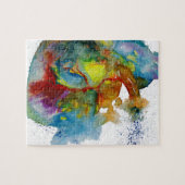 モダンな水彩画の解剖ハート ジグソーパズル (横)