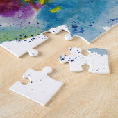 モダンな水彩画の解剖ハート ジグソーパズル (側面)