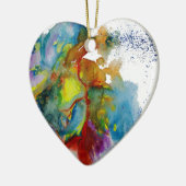モダンな水彩画の解剖ハート セラミックオーナメント (左)
