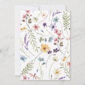 モダンな水彩画の野生の花のベビーシャワー 招待状 (裏面)