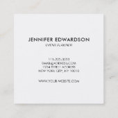 モダンな水彩画の青いティール(緑がかった色)の(ばちゃばちゃ)跳ねるのプロフェッショナル スクエア名刺 (裏面)