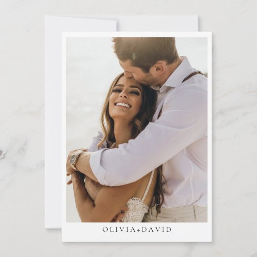 モダンな水彩画の青い海のSave the Date セーブザデート (裏面)