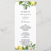 モダンな水彩画の黄色のレモンと葉 メニュー (正面)