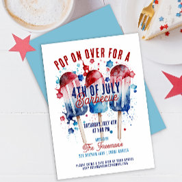 モダンな水彩画パトリオティックな4日7月パーティー 招待状