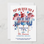 モダンな水彩画パトリオティックな4日7月パーティー 招待状 (正面)