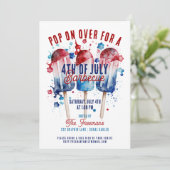 モダンな水彩画パトリオティックな4日7月パーティー 招待状 (スタンド正面)