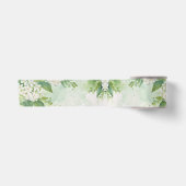 モダンな水彩画風のグリーン系フラワー&パーソナライズ サテンリボン (正面)
