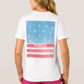 モダンな水彩画風の国旗デザイン Tシャツ (裏面)