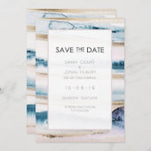 モダンな水彩画風の結婚式のSave the Date 招待状 (正面/裏面)