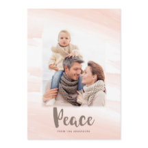 モダンな水彩画風のPEACE フォトカード | ブラッシュ
