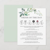 モダンな水彩画 ユーカリの葉 グリーン エンクロージャーカード (正面/裏面)