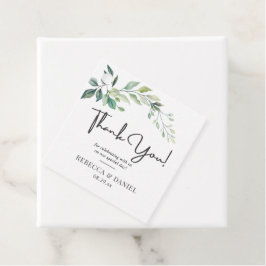 モダンな水彩画 ユーカリの葉 グリーン フェイバータグ