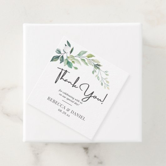 モダンな水彩画 ユーカリの葉 グリーン フェイバータグ (インサイチュ)