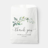 モダンな水彩画 ユーカリの葉 グリーン フェイバーバッグ (正面)