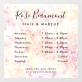 モダンな水彩画 - 営業時間 窓用ステッカー ウィンドウサイン (シート)