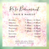 モダンな水彩画 - 営業時間 窓用ステッカー ウィンドウサイン (シート3)