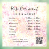 モダンな水彩画 - 営業時間 窓用ステッカー ウィンドウサイン (シート3)