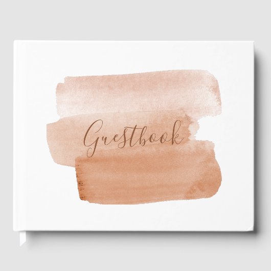 モダンな水彩筆致ミニマリスト ゲストブック (正面)