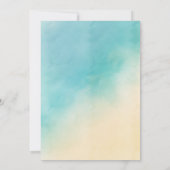 モダンな水彩筆記体ビーチエンゲージメントパーティー 招待状 (裏面)