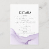 モダンな水彩紫のウェディング エンクロージャーカード (正面)