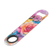 モダンな水彩絵の具のダブスの花束 スピード栓抜き (正面アングル)