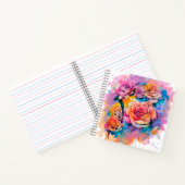モダンな水彩絵の具のダブスの花束 ノートブック (内部)