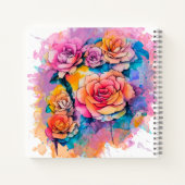 モダンな水彩絵の具のダブスの花束 ノートブック (裏面)