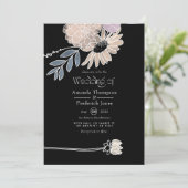 モダンな水彩花のウェディング 招待状 (スタンド正面)