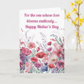 モダンな水彩花のデザインの母の日カード カード (黄色い花)