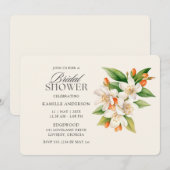 モダンな水彩花のブライダルシャワー 招待状 (正面/裏面)