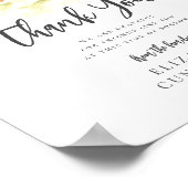 モダンな水彩花の植物学メモリアルに感謝 ポスター (角)