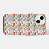 モダンな水彩花柄 iPhoneケース (裏面横)