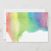 モダンな水彩花飛沫の出欠カード 招待状 (裏面)