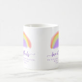 モダンな水彩虹の先生への感謝 コーヒーマグカップ (中央)