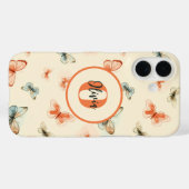 モダンな水彩蝶々のモノグラム Case-Mate iPhoneケース (裏面 (横))