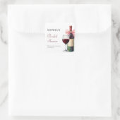 モダンな水彩 ヴィノ・ビフォア・ヴァウズ ブライダルシャワー スクエアシール (バッグ)