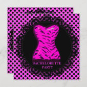 モダンな水玉ドットの独身最後の夜の招待状 招待状 (正面/裏面)