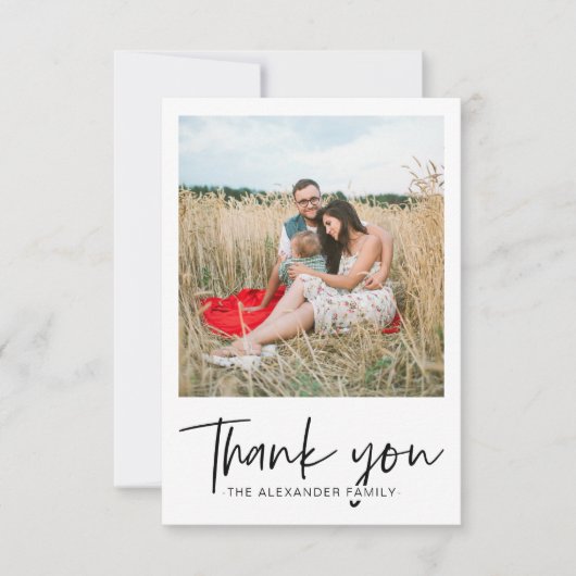 モダンな水玉模様のターコイズとホワイトの感謝の意を表すスクリプト写真 サンキューカード (正面)