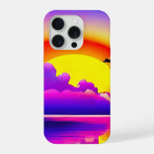 モダンな水面の夕日 iPhoneケース (裏面)