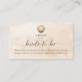 モダンな沿岸の貝殻と砂のシャワー レシピ リクエスト エンクロージャーカード (正面)