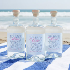 モダンな沿岸の貝殻をテーマにしたバチェロレッテパーティー リキュールボトルラベル