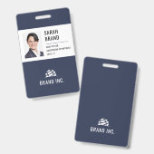 モダンな法人ビジネスID バッジ (正面＆裏面)