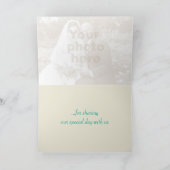 モダンな波のスパークル海の写真 ありがとうカード サンキューカード (内部)