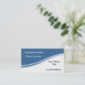 モダンな波の切り出しの濃紺の白 名刺 (スタンド正面)